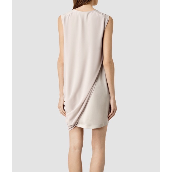Brand New ALLSAINTS Eala Dress in Pale Grey Size 0 - Picture 2 of 6